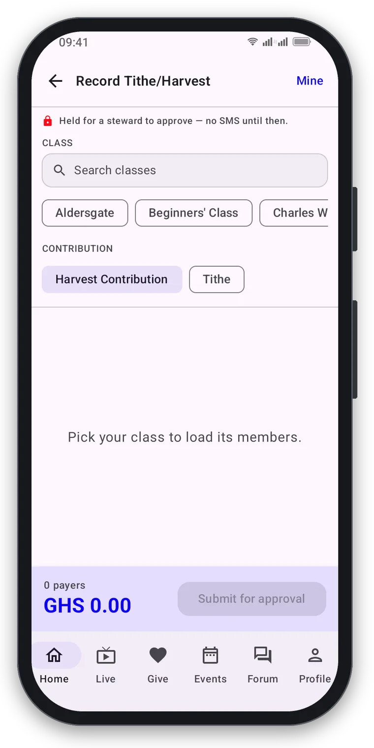 Record Tithe / Harvest
